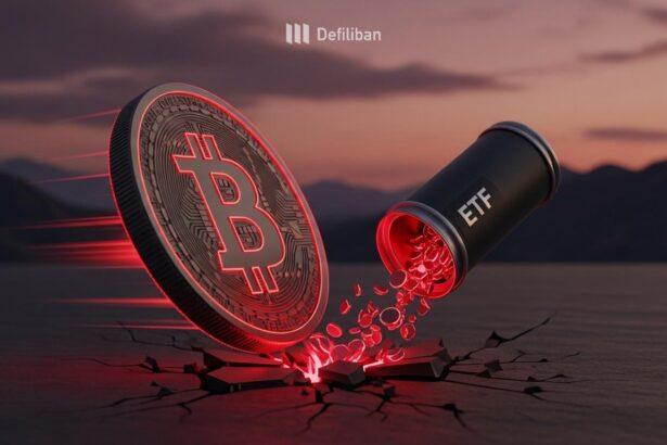Bitcoin falls as ETF outflows spark liquidations today